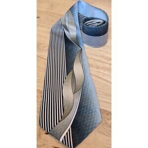 Rudee Ricco Mens Italian Design Necktie Tie Green Black Excellent Condition